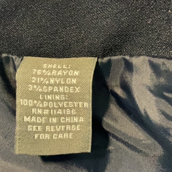 Dark Blue one button stretch with ruched sleeves blazer. - Picture 8 of 8